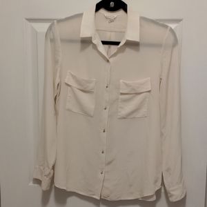 Club Monaco cream silk blouse SZ small